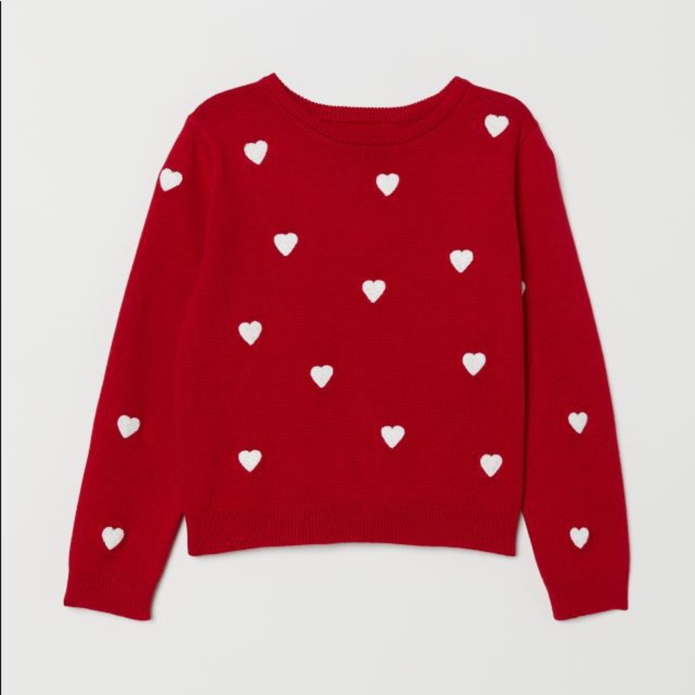 H&M Fine-knit sweater with hearts